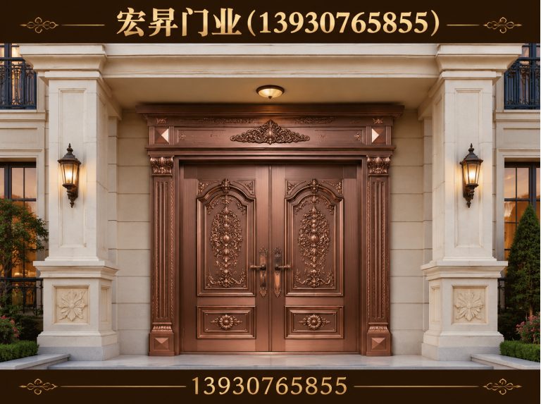 肃宁县别墅入户铜门展示图